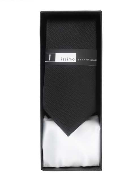 Issimo Black Long Tie & Hank Set - ITH010