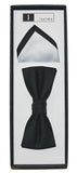 IBH002 Black/Silver Issimo  Bow Tie & Hank Box Set
