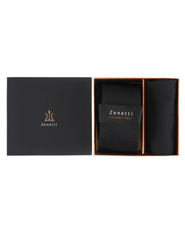Zenetti Tie & Hank Set - ZTH120 (Black)