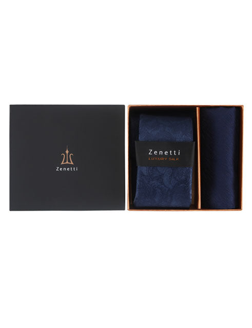 Zenetti Tie & Hank Set - ZTH121 (Navy)